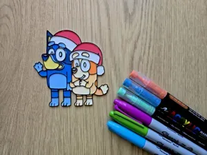Bluey Bingo Xmas Christmas DIY Coloring Set