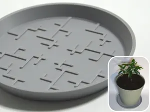 Plant Pot Saucer Japanese-Inspired Geometric