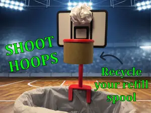 Trashcan Basketball Hoop - made with refill spool