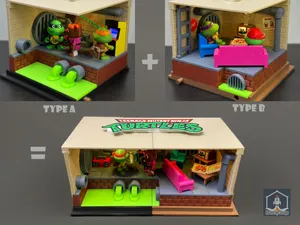 TMNT Sewer Living Room Diorama Modular (2 in 1)