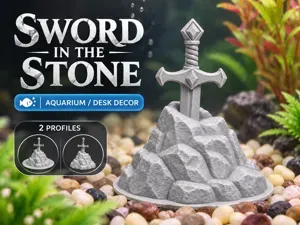 Sword in the Stone – Mini Aquarium / Desk Statue