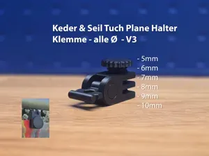 Keder 5-10mm & Seil Tuch Plane Halter Klemme V3