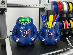 HOUSTON TEXANS SET- PEN HOLDER AND CAN COOLER