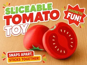 Sliceable magnetic tomato toy