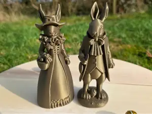 Elegant Easter Bunny Couple Decoration