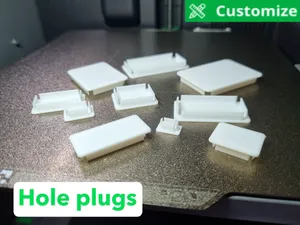 Parametric Square & Rect Hole Plugs (5-50 mm)