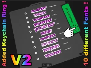 10 different Fonts - Keychain Generator v2