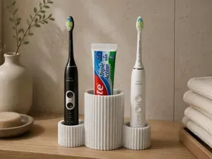 Japandi Toothbrush & Toothpaste Holder