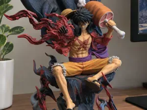 One Piece Sitting Monkey D. Luffy Resin Statue