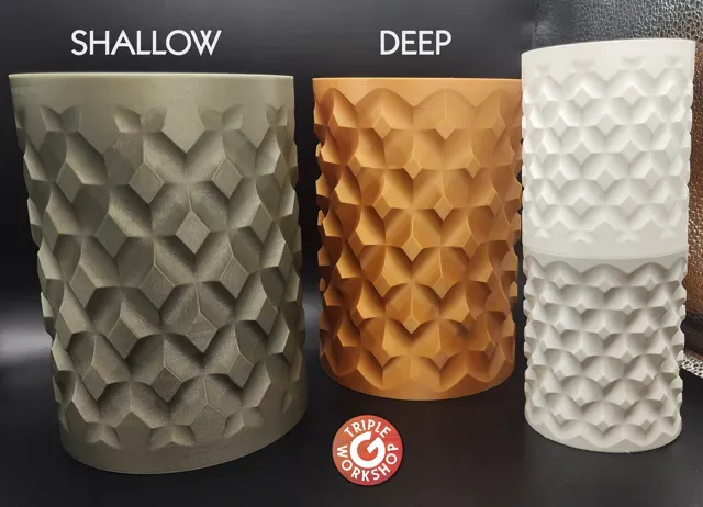 Inverse Diamond Pleated Spiral Vases Shallow+Deep — Фото 2 из 6