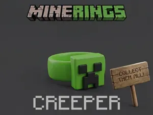 MineRings Creeper – Minecraft Character Rings