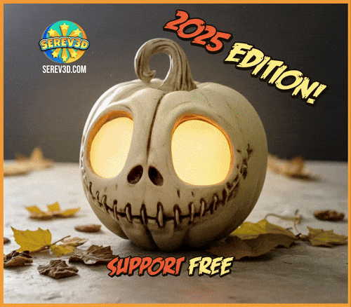 Halloween Skellington Pumpkin 2025 UPDATE- SEREV3d