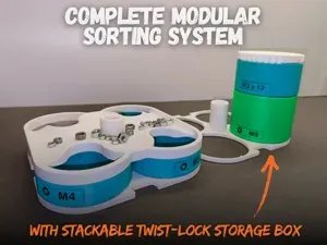 Modular Sorting System with Twist-Lock Storage Box