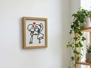 Romantic Couple Line Art - Minimalist Wall Decor