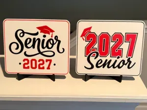 SENIOR CLASS OF 2027 SIGN WITH MATCHING COASTER
