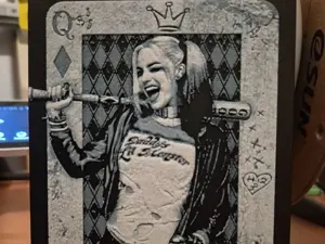harley quinn playing card hueforge