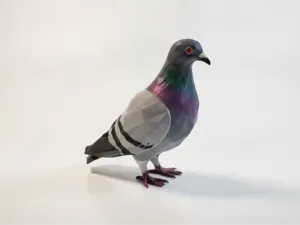 Low Poly Pigeon Bird Figurine