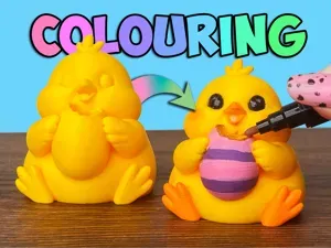 Easter Chubby Chick - Paintable 3D Model
