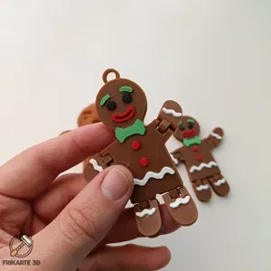 Flexi Gingerbread Man Tree Decoration or Keychain
