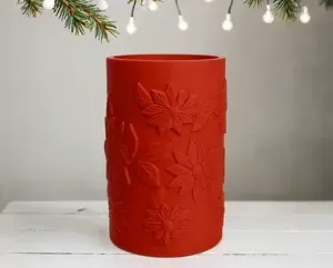Poinsettia Vase for Christmas Decor