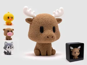 Moose Figurine & Stand | No AMS | Fuzzy Skin