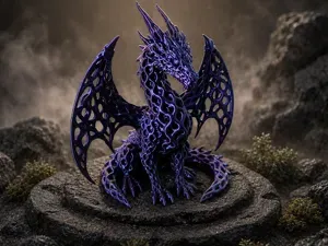 Gyroid Dragon Statue | Fantasy Display Model
