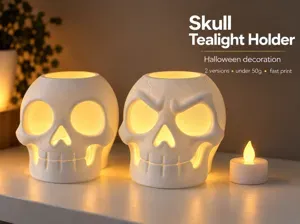 Skull LED Tealight Holder – Halloween Decor