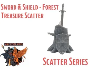 DnD TTRPG Sword & Shield Forest Scatter Miniature