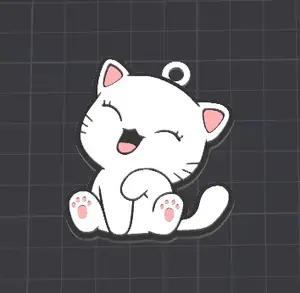 cute cat - keychain / necklace charm (free for commercial use)