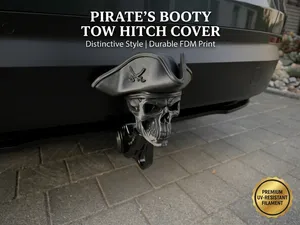 Booty Pirate Skull Tow Hitch Cover