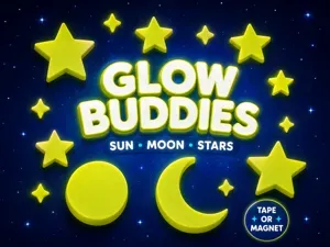 Glow Buddies: Sun, Moon & Star Stickers / Magnets
