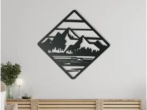 Mountains and Lake 3D Wall Art