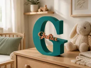 Giulia Personalized 3D Name Sign – Two-Color Decor