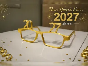 New Year’s Eve 2027 glasses