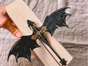 Fourth Wing 3D Golden and Black Dragon Bookmark