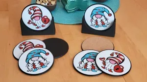 Coaster Set, Valentine Gnomes