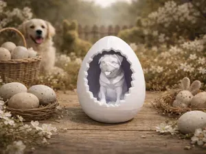 Happy Easter Egg with Pug Dog mops. So sweet