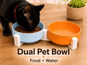 Dual Pet Food & Water Bowl