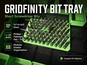 Gridfinity Screwdriver Bit Tray Set