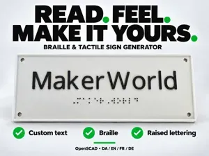 Customizable Braille & Tactile Sign Generator