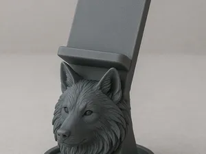 Phone Stand Statue Wolf