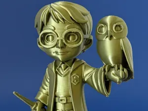 Harry Potter avec Hedwige et Baguette magique