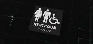 Unisex Accessible Restroom Sign with Braille