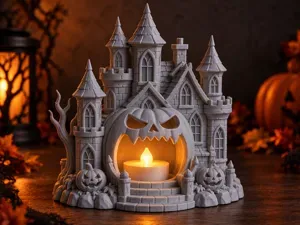Halloween LED Tealight Holder – Haunted Castle