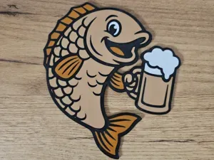 Carp with Beer Wandbild