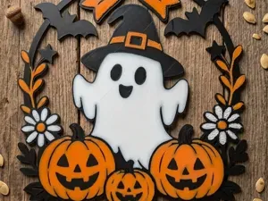 Cute Spooky Halloween Ghost Wreath