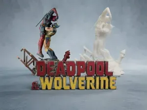 Deadpool vs Wolverine Diorama - Statue epic battle
