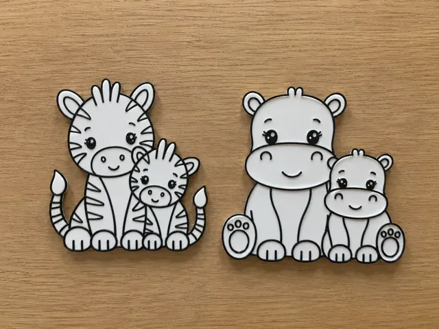 Cute jungle (with baby) coloring craft pack 1 — Фото 2 из 3