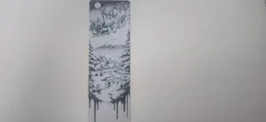 Santa Fuji Christmas Japanese Bookmark