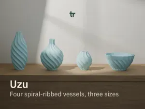 Uzu spiral vase & bowl set — 4 shapes, 3 sizes